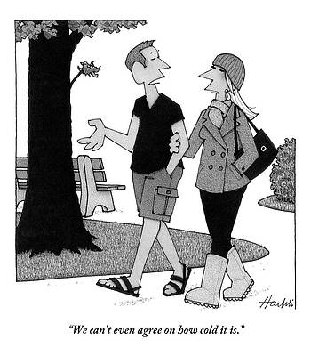 Couple Disagreeing on Temperature Drawing