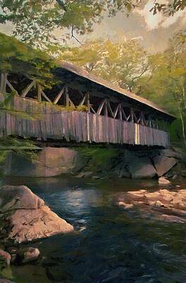 Wall Art featuring the painting Covered Bridge by Jeffrey Kolker