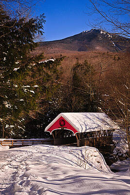 Wall Art featuring the photograph Covered Bridge Over The Pemigewasset Flume Gorge by Jeff Sinon