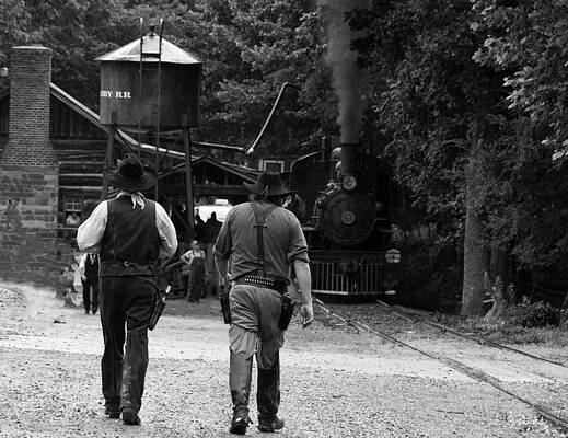 Transportation Photograph - Cowboys Steam Engine Trains by Flees Photos