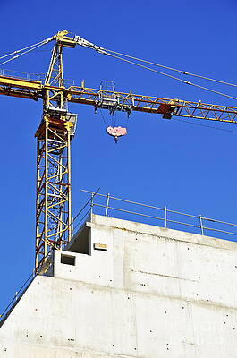Color Image Wall Art featuring the photograph Crane On Construction Site by Sami Sarkis Photography
