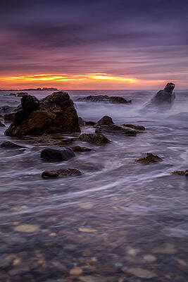 Sky Wall Art featuring the photograph Crashing Waves Under Stormy Skies Wallis Sands NH by Jeff Sinon