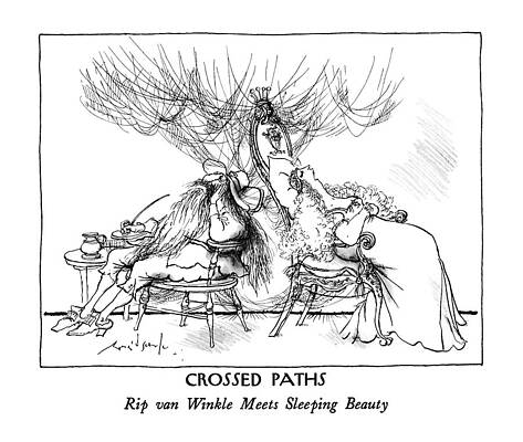 Rip van Winkle Meets Sleeping Beauty Drawing