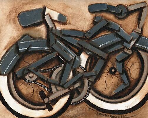 Abstract Bicycle Composition Painting