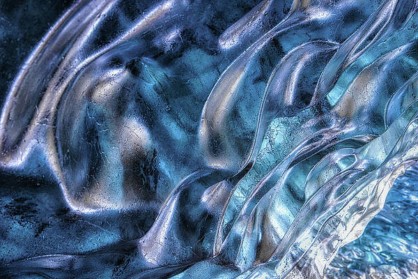 Wall Art featuring the photograph Crystal Clear Shiny Ice Cave Texture In by Impossiable