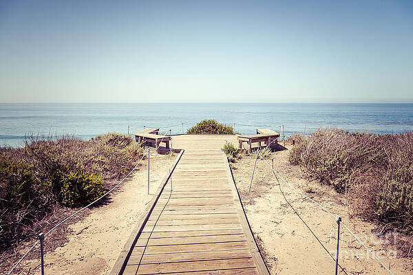California Wall Art featuring the photograph Crystal Cove Overlook Retro Picture by Paul Velgos