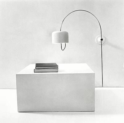 Minimalist Wall Art featuring the photograph Cube Table And Wall Lamp by Tom Yee