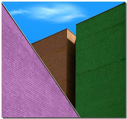 Colorful Geometric Architecture Wall Art
