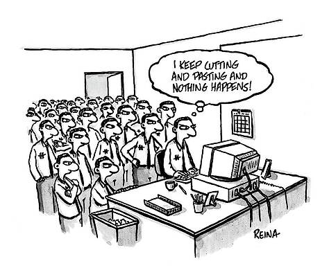 Computer Drawing - Cutting And Pasting by Doug Reina