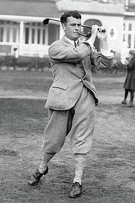 Pipe Wall Art featuring the photograph Cyril Tolley Swinging A Golf Club by Artist Unknown