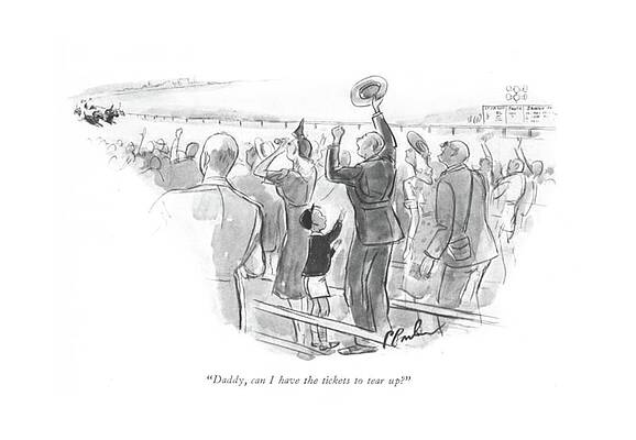 Youth Drawing - Daddy, Can I Have The Tickets To Tear Up? by Perry Barlow