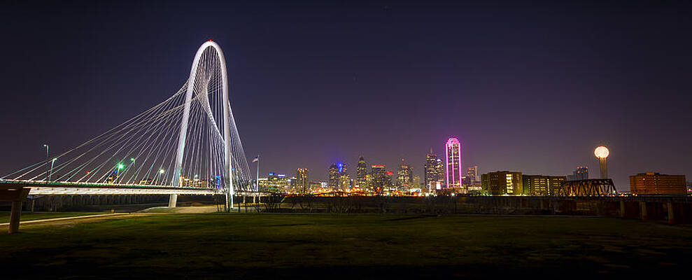 America Photograph - Dallas Skyline And Margaret Hunt Hill Bridge by David Morefield