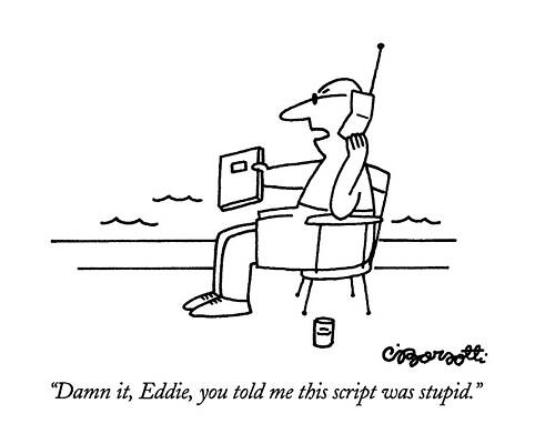 Frustrated Screenwriter by the Beach Wall Art