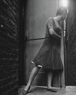 Woman in Alleyway Doorway Wall Art