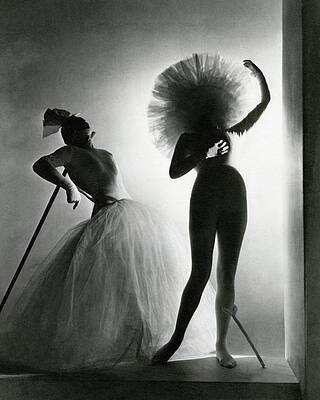Elegant Ballet Silhouettes in Motion Photograph