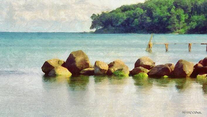 Tranquil Coastal Landscape View Wall Art