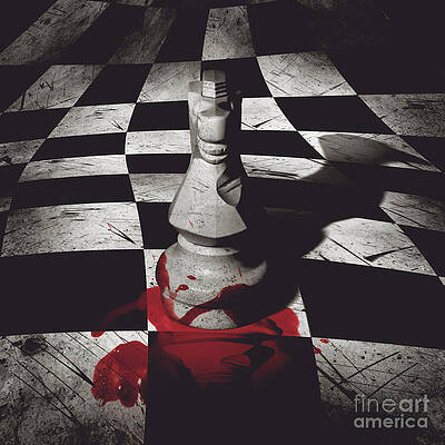 Wall Art featuring the digital art Dark Knight Of The Grand Chessboard by Jorgo Photography
