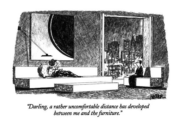 Minimalist Wall Art featuring the drawing Darling, A Rather Uncomfortable Distance by Robert Weber