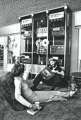 Vintage Music Room with Record Player Photograph