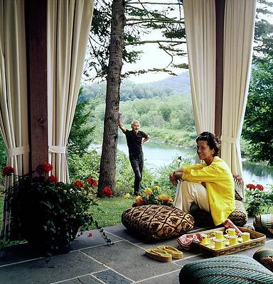 Landscape Architecture Wall Art featuring the photograph David Gibbs And Gerry Stutz by Horst P. Horst