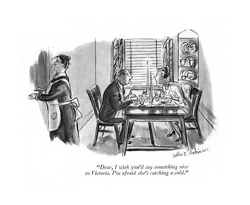 Lonely Wall Art featuring the drawing Dear, I Wish You'd Say Something Nice by Helen E. Hokinson