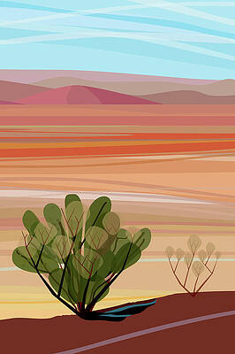 Desert Landscape with Cactus Wall Art