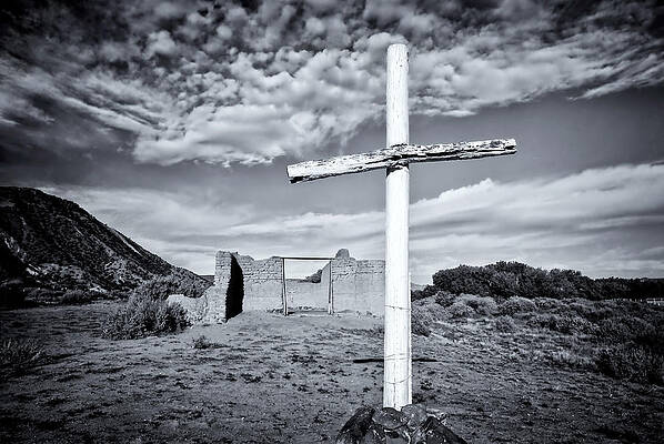 Sacred Wall Art featuring the photograph Desert Cross by Ghostwinds Photography