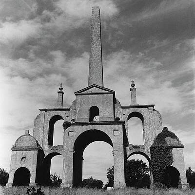 Rural Scene Photograph - Desmond Guinness Standing On Top Of An Old by Horst P. Horst