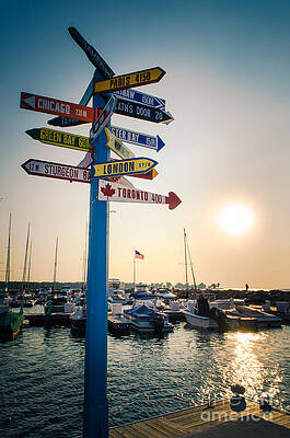Colorful Signpost at Marina Wall Art