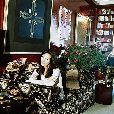 Living Room Wall Art featuring the photograph Diane Von Furstenberg At Home by Horst P. Horst