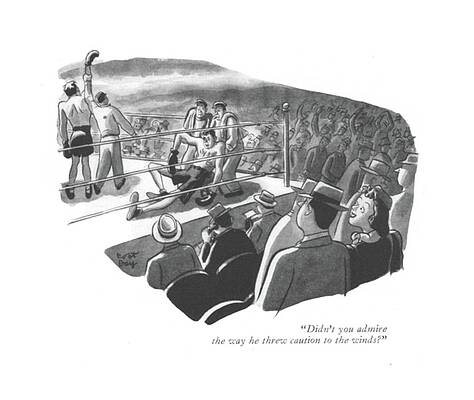 Round Drawing - Didn't You Admire The Way He Threw Caution by Robert J. Day