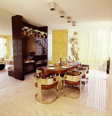 Tower Photograph - Dining Room In Olympic Tower by Horst P. Horst