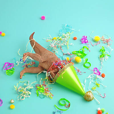 Wall Art featuring the photograph Dinosaur Party Hat by Juj Winn