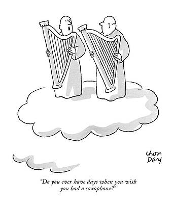 Angels Playing Harps on a Cloud Wall Art