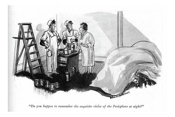 Shade Wall Art featuring the drawing The Exquisite Violet Of The Perisphere At Night by Helen E Hokinson