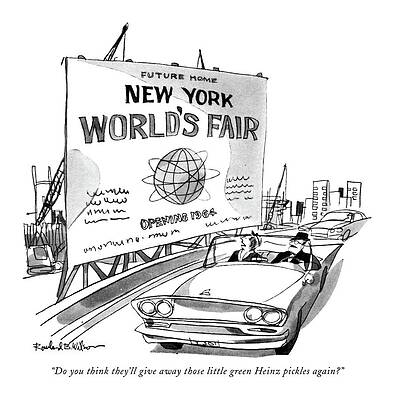 Drive Wall Art featuring the drawing Do You Think They'll Give Away Those Little Green by Rowland Wilson