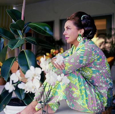 Brunette Wall Art featuring the photograph Dolly Goulandris At Home by Horst P. Horst