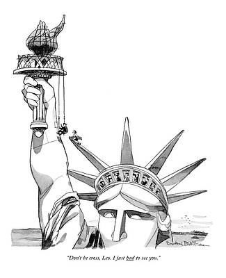 Crown Wall Art featuring the drawing Don't Be Cross by Rowland Wilson