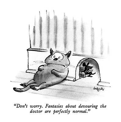 Cat and Mouse Psychological Cartoon Wall Art