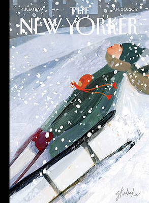 Sledding Through Snow Painting