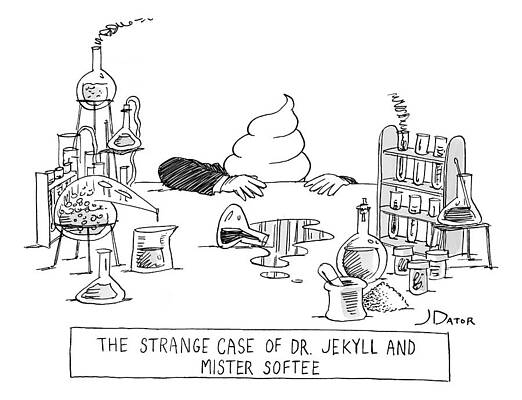 Lab Wall Art featuring the drawing Dr. Jekyll Transforming Into Mister Softee by Joe Dator