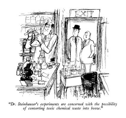 Lab Wall Art featuring the drawing Dr. Steinhauser's Experiments Are Concerned by Joseph Mirachi