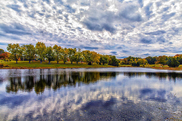 Autumn Reflections on a Tranquil Lake Wall Art