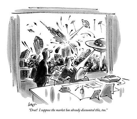 Alien Wall Art featuring the drawing Drat!  I Suppose The Market by Lee Lorenz