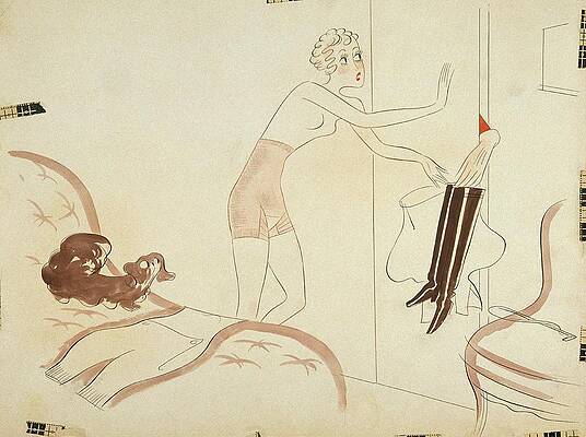 Woman Preparing to Go Out Wall Art