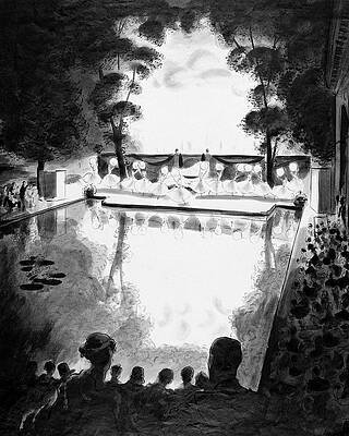 Reflection Digital Art - Drawing Of The Gala Blanc At The Fauchier-magnan by Jean Pages