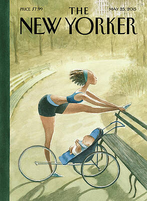 Mother Exercising in Park with Baby Wall Art