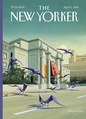 Pterodactyls in Front of Museum Wall Art