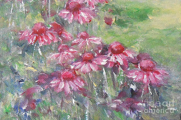 Flower Wall Art featuring the painting Echinacea Purpurea by Jane See