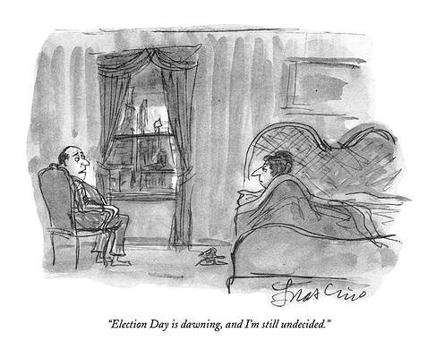 Setting Drawing - Election Day Is Dawning by Edward Frascino